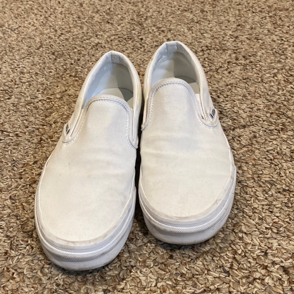 White Slip On Vans